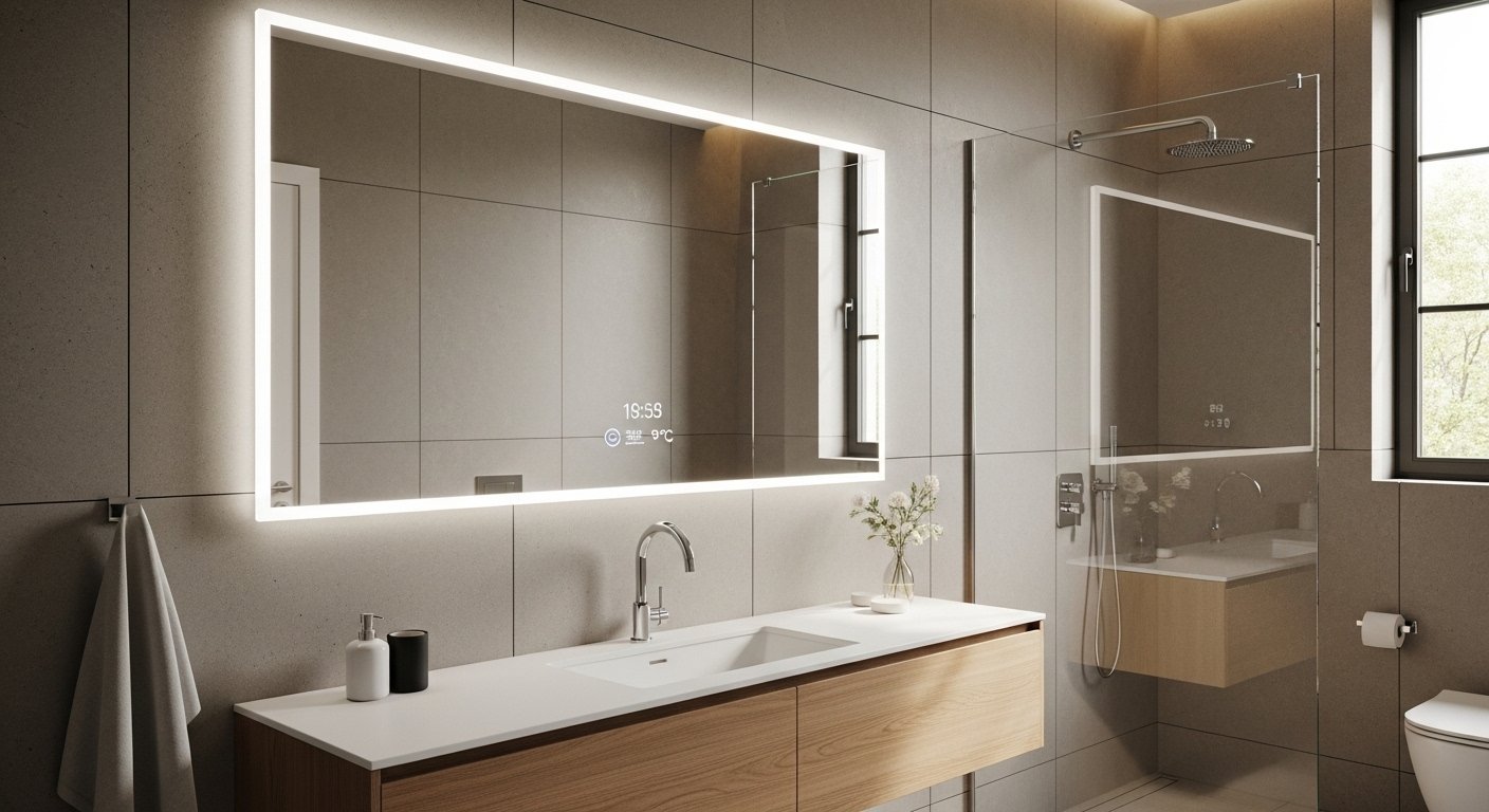 A futuristic yet realistic luxury bathroom interior designed for tomorrow.
